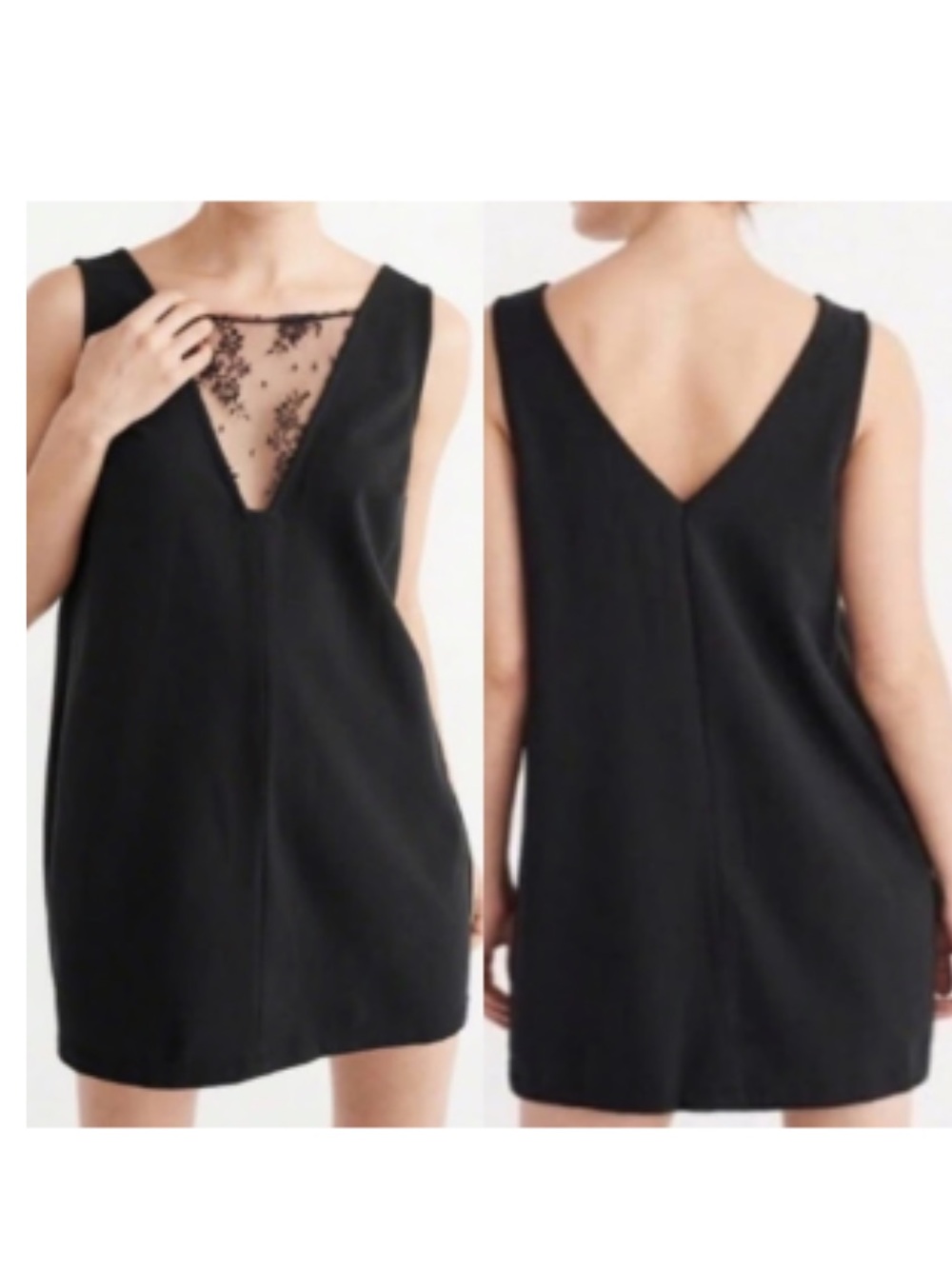 A&F Black Lace inset Shift dress